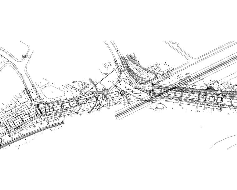 上跨高速公路跨线桥及市政配套附属图纸