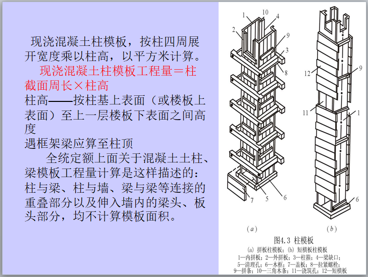 混凝土模板及支撐工程量計(jì)算