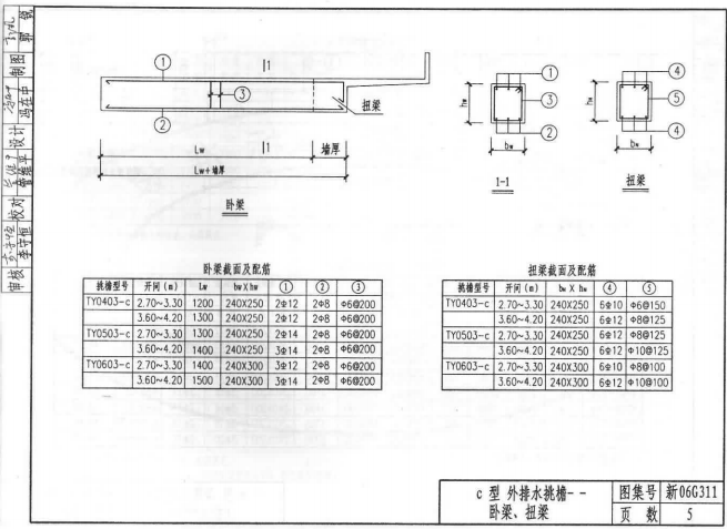 新06G311 钢筋混凝土挑檐、雨蓬
