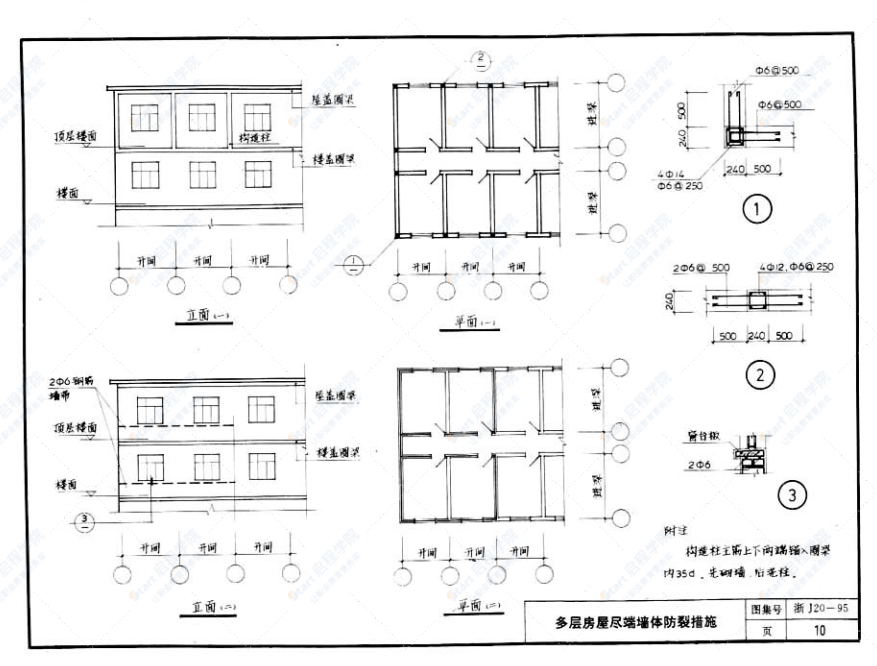 浙J20-95 烧结多孔砖及烧结空心砖房屋建筑构造