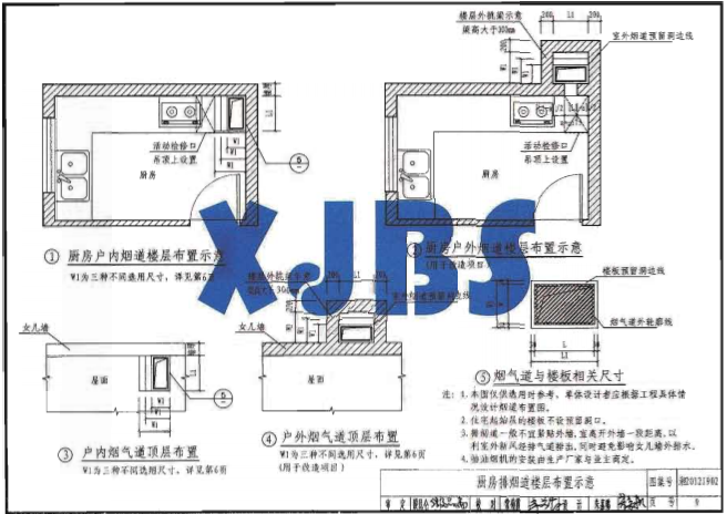 湘2012J902 住宅厨卫组合式耐火型排气道（二）（组合变压式）