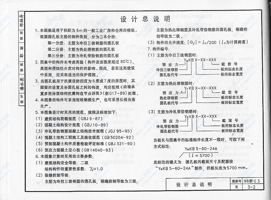 98浙G3 预应力混凝土圆孔板（板厚：240）