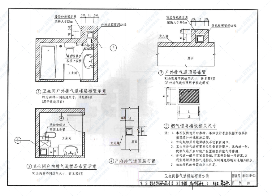 2012湘J902 住宅厨卫组合式耐火型排气道(二) 组合变压式