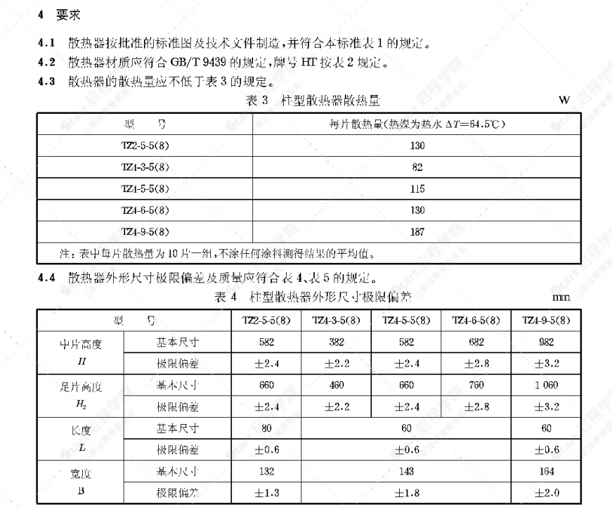 JG 3-2002采暖散热器灰铸铁柱型散热器