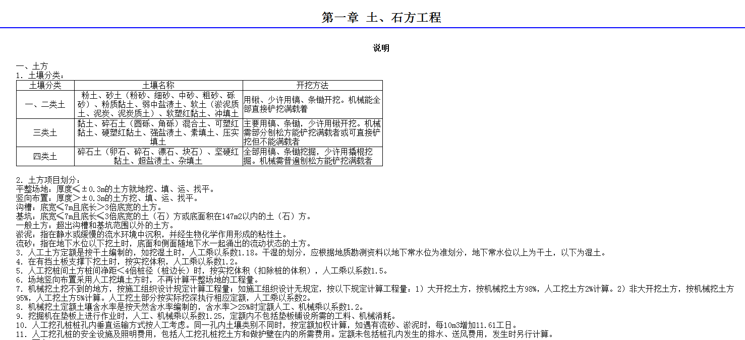 吉林2014定额章节说明&计算规则