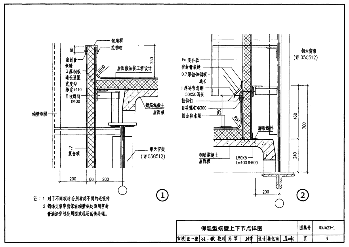 05J623-1-钢天窗架建筑构造