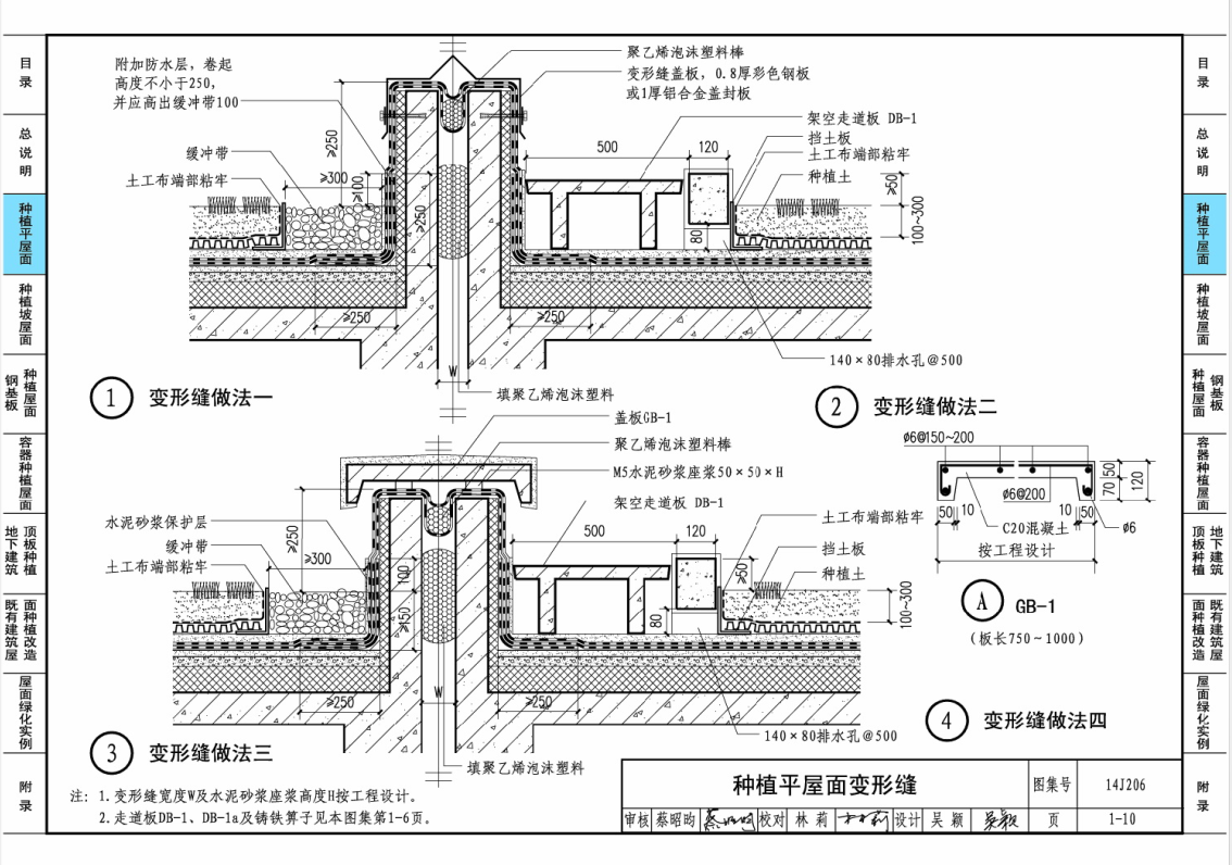 14J206种植屋面建筑构造