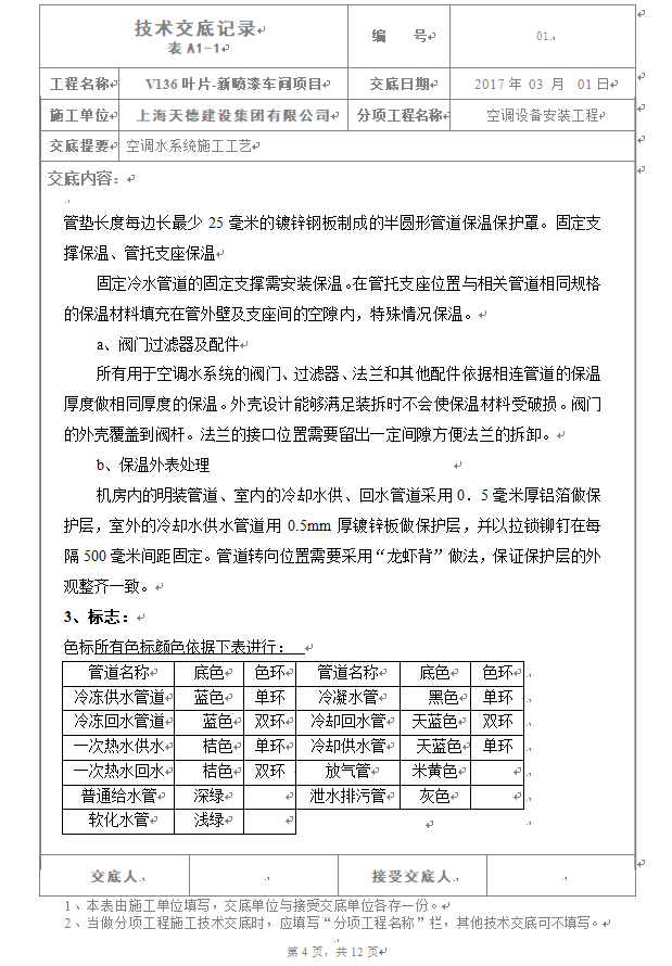 10套空調(diào)水管及管道安裝技術(shù)交底