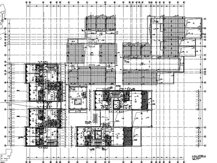 组合式多单体仿古建筑结构施工图CAD含建筑