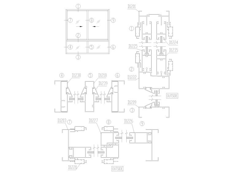 175个金属门窗节点（平开窗，推拉窗等）