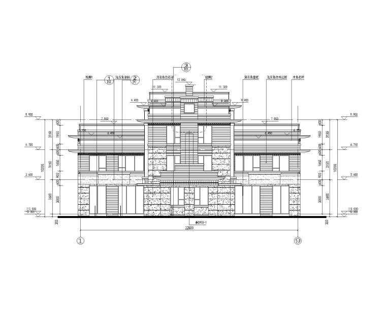 大型商业建筑群砂岩建筑施工图