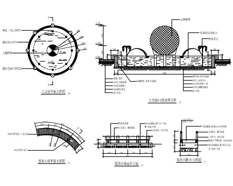 53套泳池喷泉跌水浴场CAD施工图纸