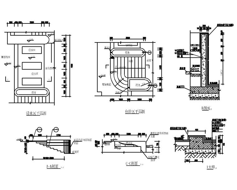 53套泳池喷泉跌水浴场CAD施工图纸