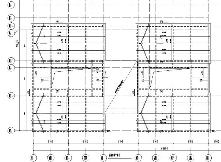 二层古建商业混凝土结构施工图CAD含建筑图