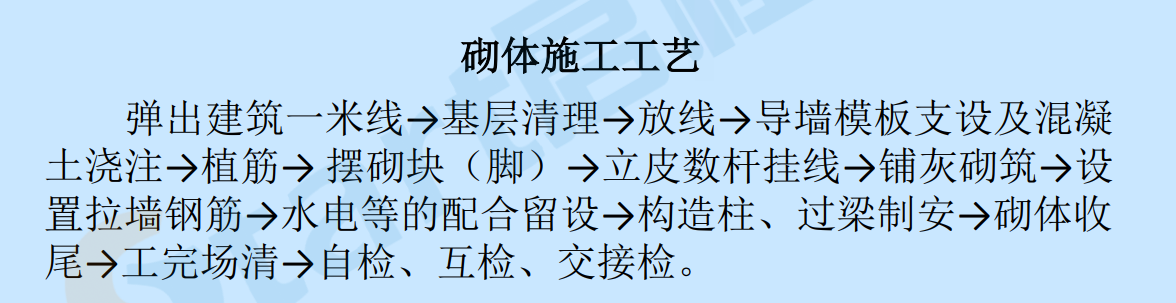 砌体及二次结构质量技术交底