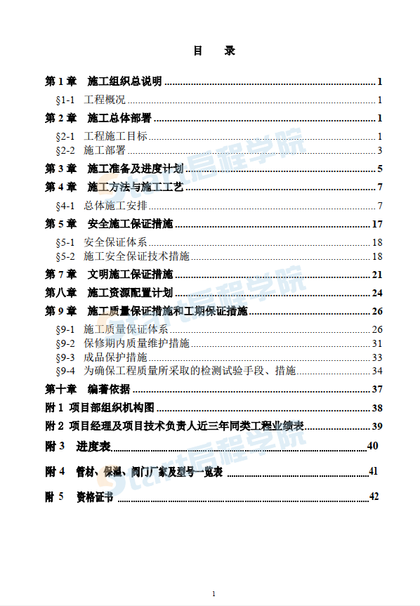 住宅小區(qū)供暖外線建設(shè)工程施工組織設(shè)計(jì)方案