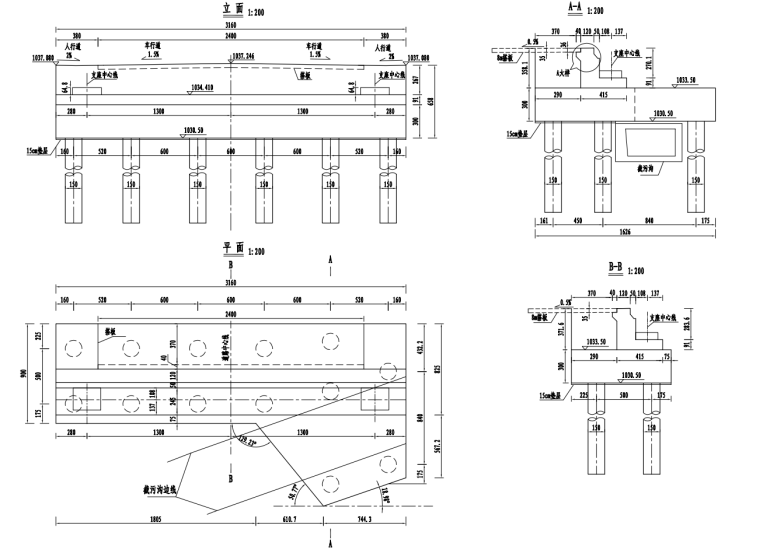 1×110m斜靠式鋼拱鋼箱梁橋施工圖