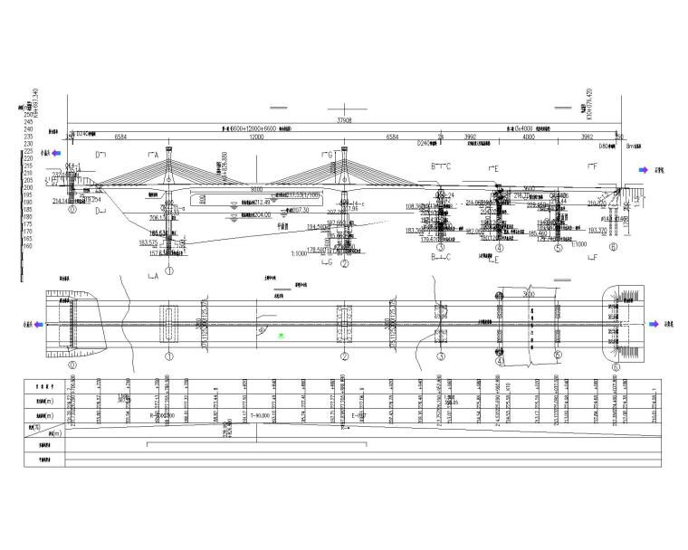 單索面雙排索雙塔矮塔斜拉橋施工圖