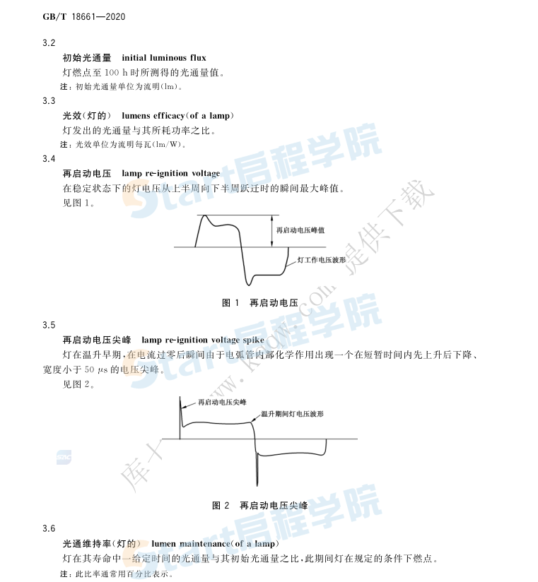 GBT 18661-2020 金屬鹵化物燈（鈧鈉系列） 性能要求