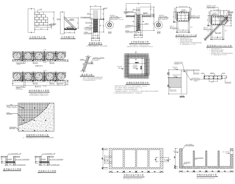 深厚軟土地區(qū)預(yù)應(yīng)力管樁+錨索基坑支護圖紙