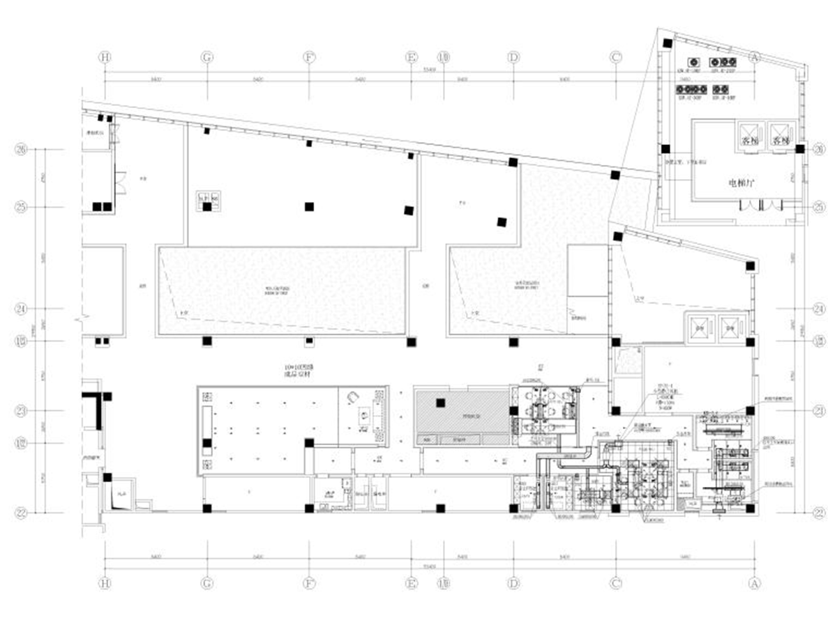 樣板間銷售中心首層暖通施工圖