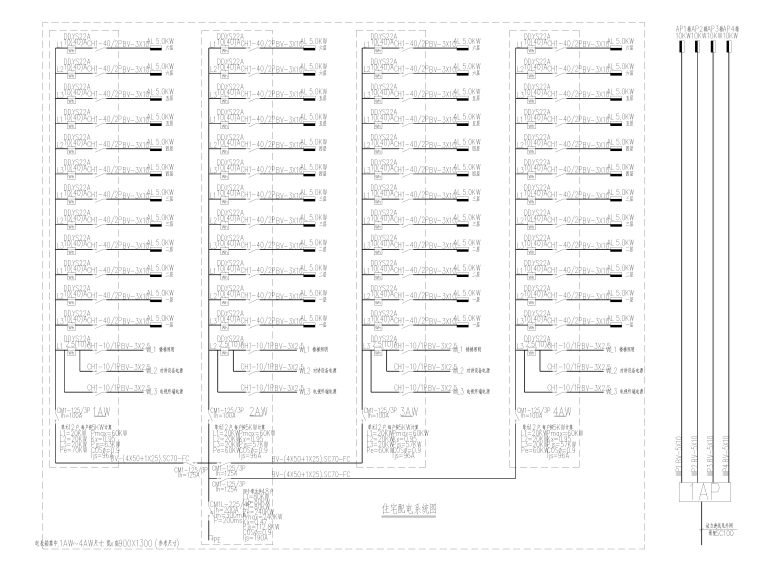 多層框架結(jié)構(gòu)商住樓電氣施工圖