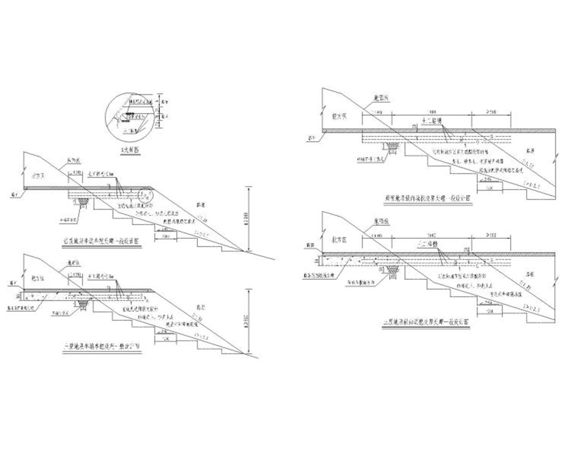 锚杆挡墙+重力式挡墙高边坡支护施工图