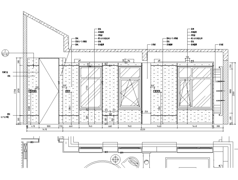 新中式二層合院別墅裝修施工圖CAD