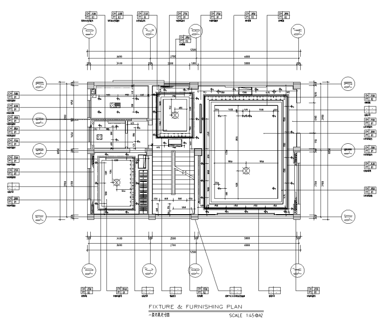 新中式風格別墅裝修施工圖CAD