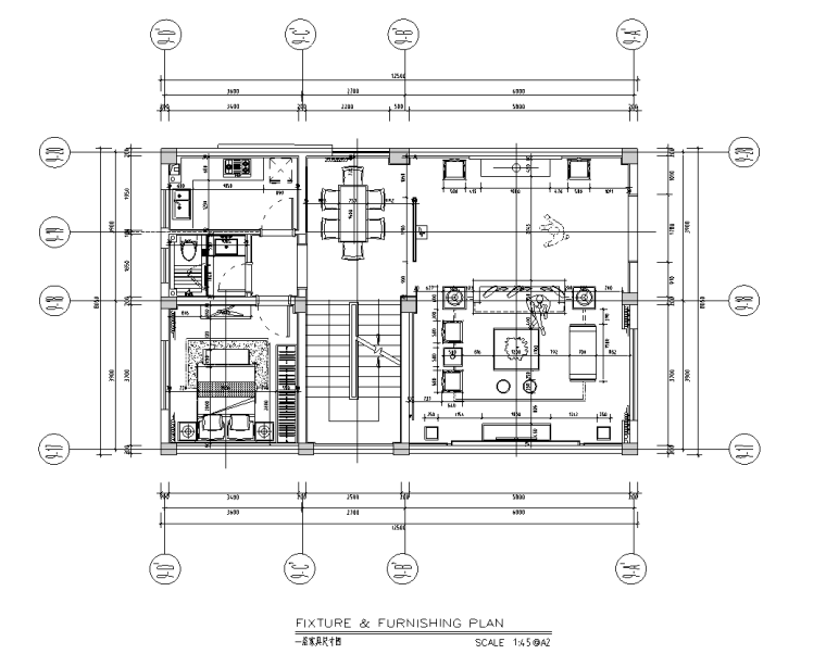 新中式風格別墅裝修施工圖CAD