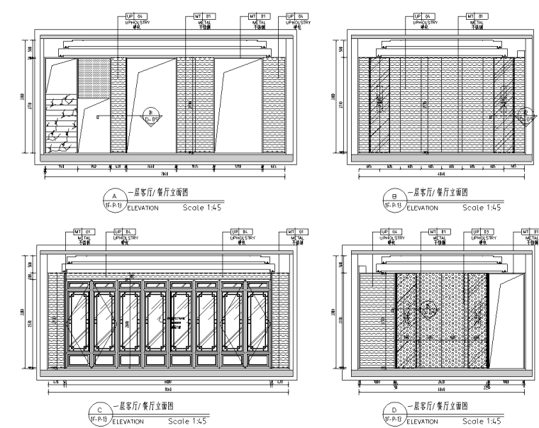 新中式輕奢別墅裝修施工圖CAD