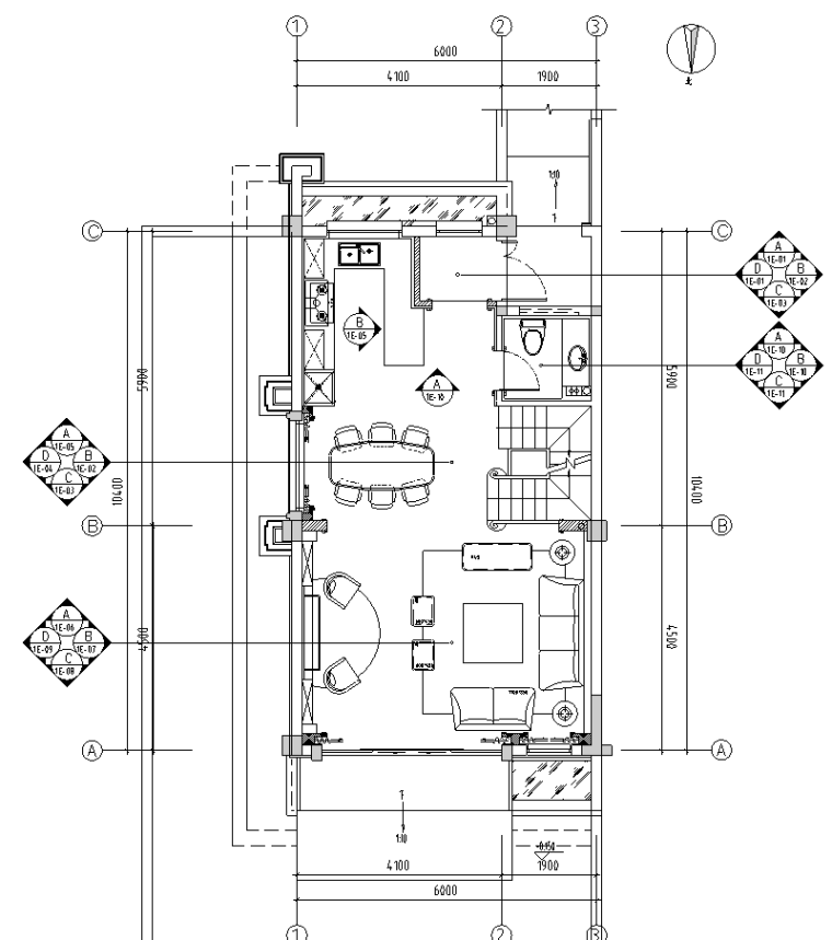 聯(lián)排別墅樣板間效果圖+施工圖CAD