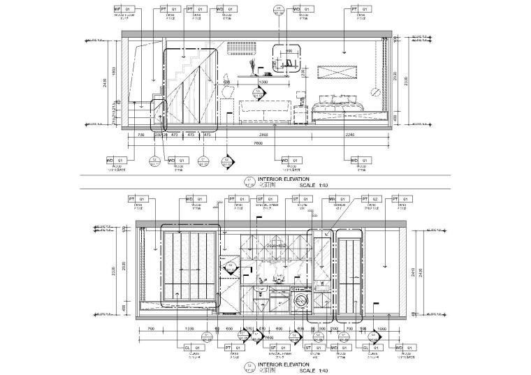 30㎡二層日式loft公寓樣板間施工圖 