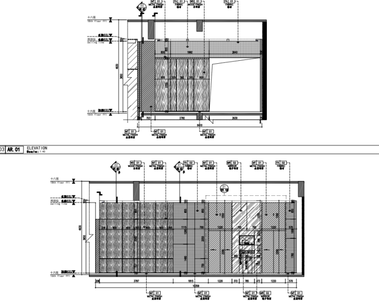 17層現(xiàn)代風(fēng)辦公空間裝修施工圖