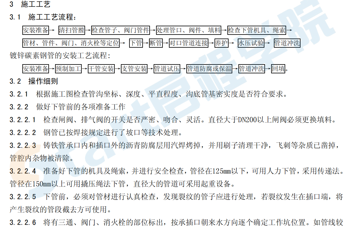 QB-CNCEC J050501-2004 室外給水管道安裝施工工藝標準