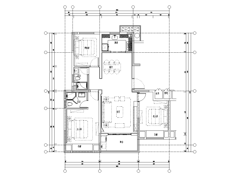 朋克風(fēng)現(xiàn)代風(fēng)輕奢樣板房施工圖CAD