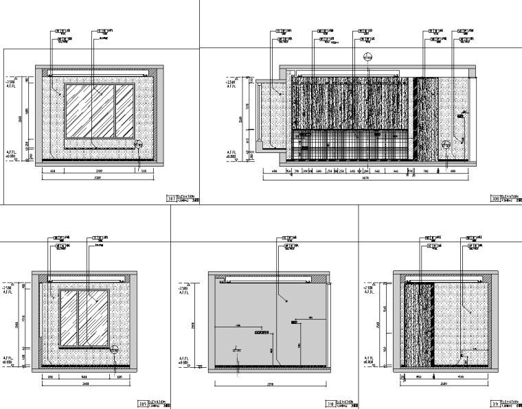 朋克風(fēng)現(xiàn)代風(fēng)輕奢樣板房施工圖CAD