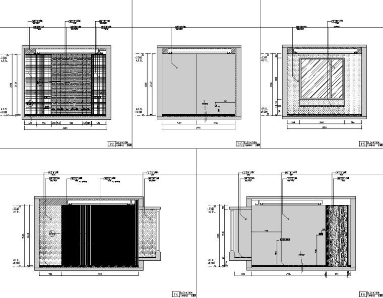 朋克風(fēng)現(xiàn)代風(fēng)輕奢樣板房施工圖CAD