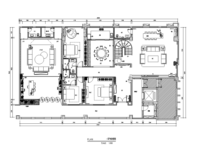 豪宅裝修全套施工圖設(shè)計(jì)CAD