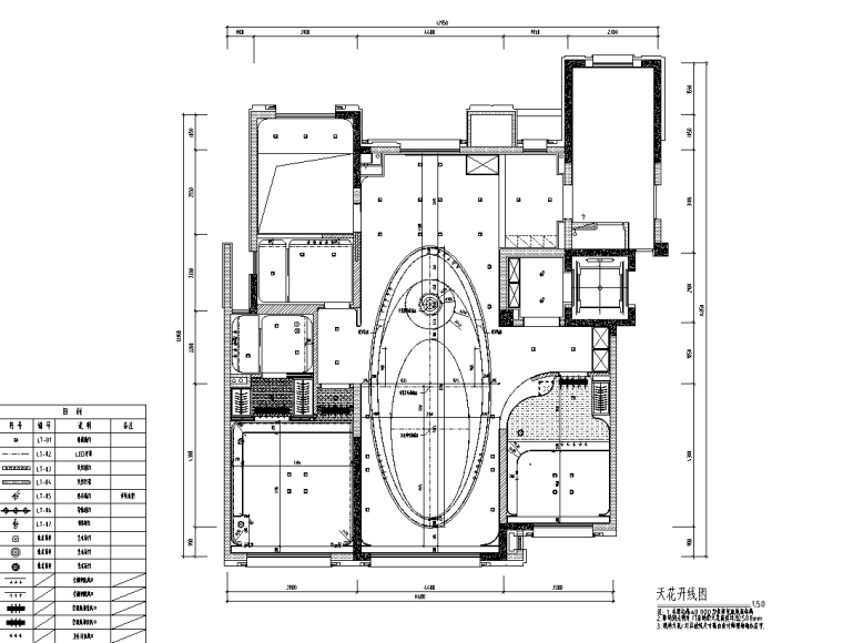 某公館住宅樣板間施工圖CAD設(shè)計(jì)