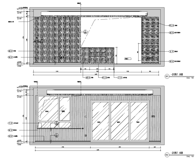 民用建筑現代風別墅住宅樣板間施工圖