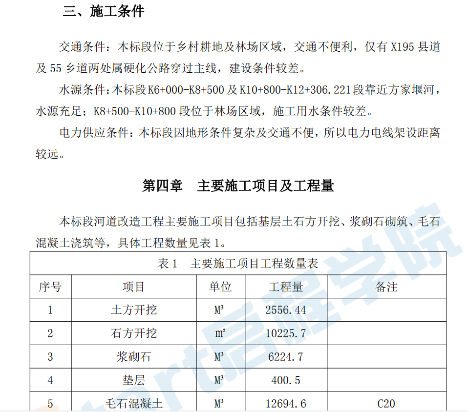 河道整治改造及挡墙工程施工方案