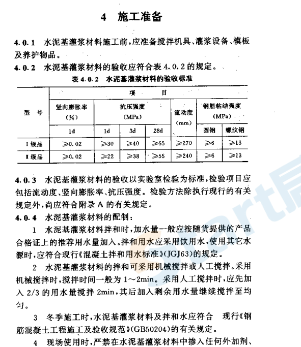 YBT 9261-1998 水泥基灌漿材料施工技術規(guī)范 附條文說明