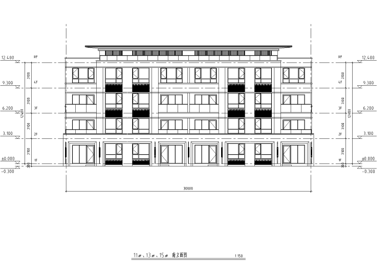 四層疊拼別墅160+180㎡CAD戶型圖