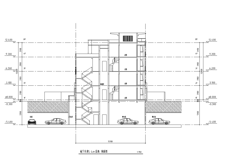 四層疊拼別墅160+180㎡CAD戶型圖