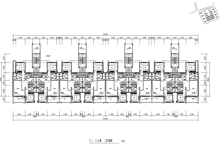 六層疊拼住宅170+180㎡戶型圖