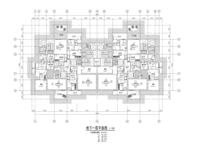 90套聯(lián)排獨棟別墅平面戶型設(shè)計