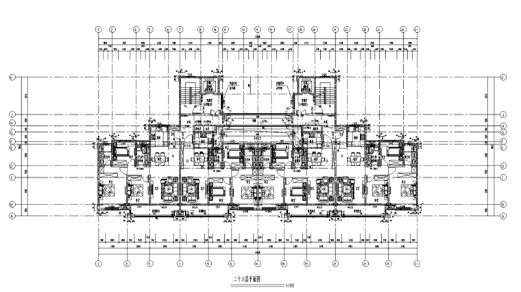 4套高层剪力墙框架住宅户型施工图