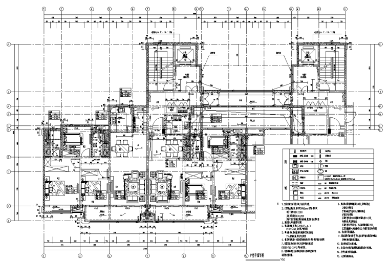 4套高层剪力墙框架住宅户型施工图