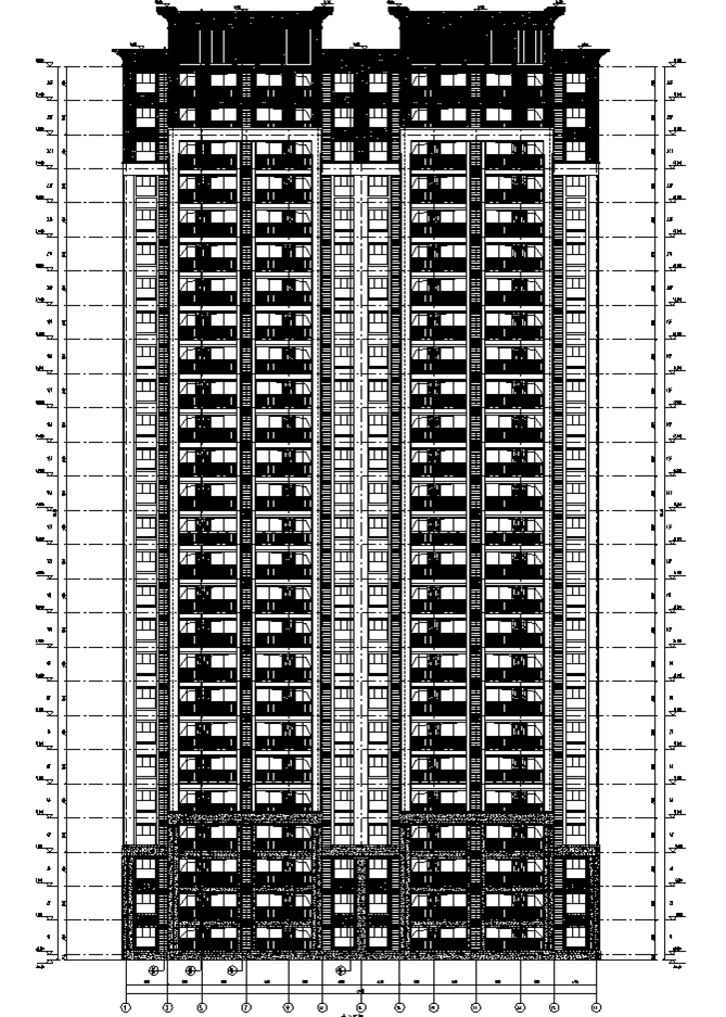 4套高层剪力墙框架住宅户型施工图